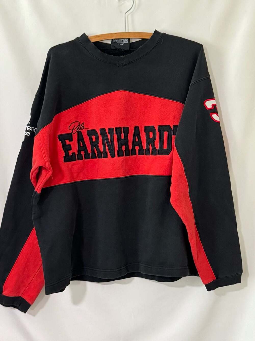 Chase Authentics Dale Earnhardt Sweatshirt Size L Black Red